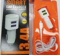 COMMY ที่ชาร์จไฟในรถยนต์ Dual USB Car Charger 3.4A + Lightning Cable