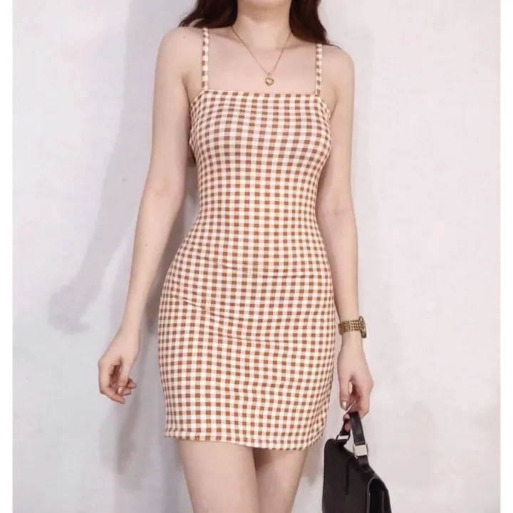 gingham bodycon dress