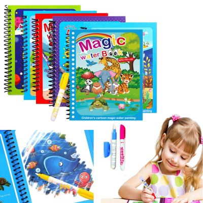 Children Magical Book Water Drawing Montessori Toys Reusable Coloring Book Magic Water Drawing Book Sensory Early Education Toys