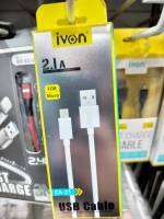 สายชาร์จแบต Ivon 2.1A สาย USB ชาร์จอย่างรวดเร็ว ยาว1เมตร OPPO Vivo Samsung Huawei