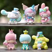 YONGYIX รูปปั้น Kids Toys ของตกแต่งเดสก์ท็อป Kuromi Cinnamoroll โมเดลเคลื่อนไหวหุ่นของเล่น My Melody รุ่นของเล่นหุ่นแอคชั่น