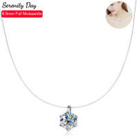 Serenity วันจริง D สี6.5มิลลิเมตร1กะรัต Moissanite จี้สร้อยคอสำหรับผู้หญิง100 S925เงินสเตอร์ลิงและตกปลาคอโซ่