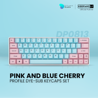 PINK AND BLUE CHERRY PROFILE DYE-SUB KEYCAPS SET