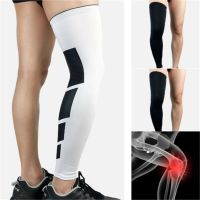 1 PC Unisex Knee Sleeve Compression Socks Knee High Support Stockings Leg Thigh Sleeve For Men Women Black/White