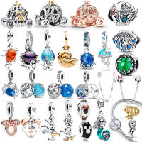 Y2k อุปกรณ์เสริม Disney Little Mermaid Ariel Dangle Charm Fit สร้อยข้อมือ Pandora Charms de plata de ley 925 สำหรับเครื่องประดับของขวัญ-Jiieu