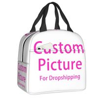 ❍☄ Personalized Custom Photo Logo Lunch Bag Customized DIY Print Cooler Thermal Insulated Lunch Box for Women Kids School Food Tote