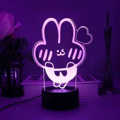 PomPomPuri Cute Dog Night Light Lamp Remote LED Charging USB Lighting Bedroom Bear Rabbit Home Decor Gifts(Note: The panel and base must be purchased separately!!)
