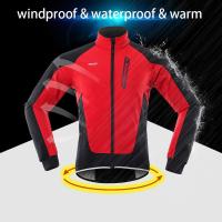 ARSUXEO Winter Cycling Fleece Bicycle Jacket Thermal Warm Up Bicycle Wear Windproof Waterproof Soft Shell Coat MTB Bike Jersey