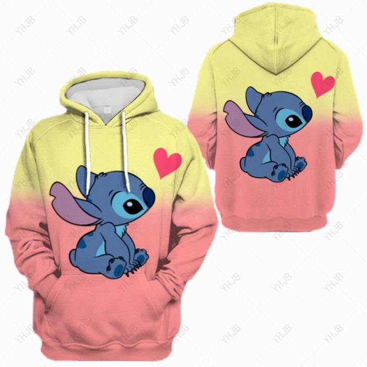 lilo-amp-stitch-เสื้อกันหนาวผู้หญิงเกาหลีขนาดใหญ่-hoodie-อะนิเมะ-kawaii-harajuku-คู่กับกระเป๋า-hooded-gothic-coat