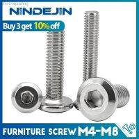 ☇☌❦ NINDEJIN 3-30pcs Furniture Screw Hex Socket Screw Stainless Steel M4 M5 M6 M8 Flat Allen Head screw with Hex Key