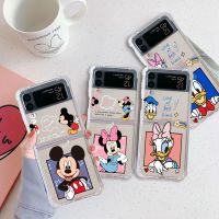 [ขายดี]Fdd เคสเมาส์เป็ดลายมิกกี้สำหรับ Samsung Galaxy Z Flip 3 4 Zflip Flip3 5G เคสโทรศัพท์ซิลิโคน ZFlip3 ZFlip4 Disney Airbag นิ่ม