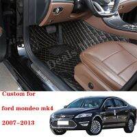 แผ่นปูพื้นรถยนต์สำหรับ Ford Mondeo Mk4 2007 2009 2011 2013แผ่นรองเท้าหนังกันน้ำได้ตามต้องการอุปกรณ์เสริมพรม