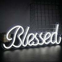 Custom LED Neon Sign Light Wall Decoration Blessed Neon Lamp For Bar Home Room Decor Night Light Birthday Christmas Navidad Gift Night Lights