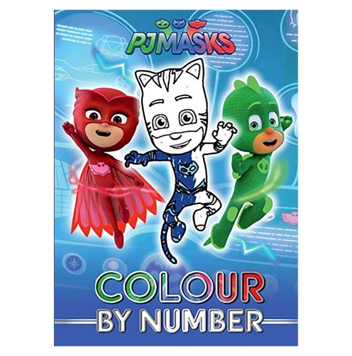 PJ Masks Colour by Number Colouring Book (64 Pages) Lazada
