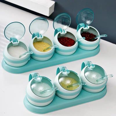 34pcs set Nordic Seasoning Box Kitchen Salt Sugar Storage Boxes Holder Plastic Spice Jar Condiment Cruet Home Kitchen Tools