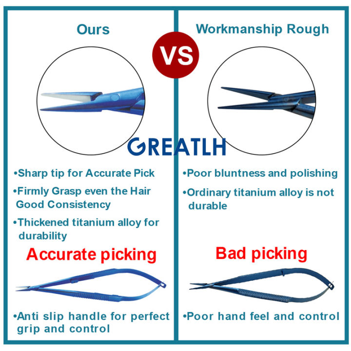 สองประเภททางเลือกผู้ถือเข็มโลหะผสมไทเทเนียม-autoclavable-เครื่องมือผ่าตัดตา