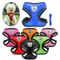 Pink Pet Harness and Leash Set Adjustable No Pull Reflective Dogs Cats Harness Mesh Breathable Puppy Harnesses for Chihuahua Collars