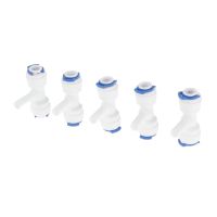 5Pc Reverse Osmosis Aquarium System Coupling T Shape Tee 1/4 OD Hose To 1/4 Pipe RO Water Plastic Pipe Fitting Quick Connector