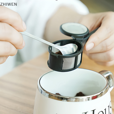 ZHIWEN ถุงกรองผงกาแฟแบบแคปซูลช้อนกรองชาถุงกรองแบบหลวมใช้ซ้ำได้
