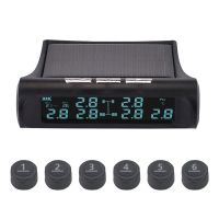 【LZ】☊✼  Solar TPMS Carro Pneu Pressão Alarme Sistema De Monitoramento Auto Segurança Alarme Sistemas Pneu Temp Display Digital 6 Sensores