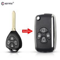 【✆New✆】 qiukekang81481 Keyyou ดัดแปลงสำหรับ Corolla Rav4 Yaris Prado Tarago คัมรี Crown Avalon 4ปุ่ม Toy43กรอบกุญแจรีโมตอุปกรณ์เสริมรถยนต์