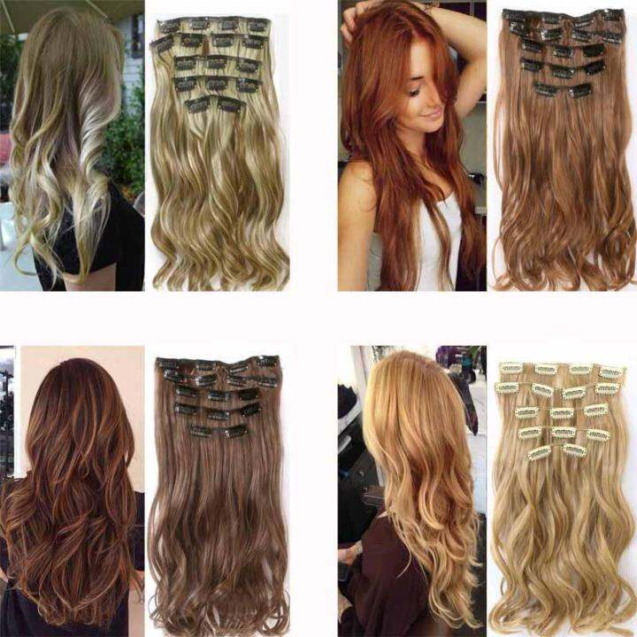 merisi-hair-คลิปทนความร้อนได้ผมสังเคราะห์22ต่อผมสีบลอนด์น้ำตาลอ่อนเทา