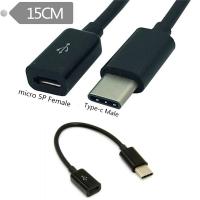 USB 3.1 Type-C Male to Micro USB 2.0 5Pin Bus Cable Extension Cable