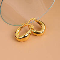 Fashion Gold Thick Hoop Earrings For Women 925 Sterling Silver Luxury Jewelry