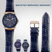 สายนาฬิกาหนังผู้ชายสำหรับ GUESS W0040G3 W0040G7อินเทอร์เฟซนูน Cowhide สายนาฬิกา22มม. สร้อยข้อมือหัวเข็มขัดสไตล์