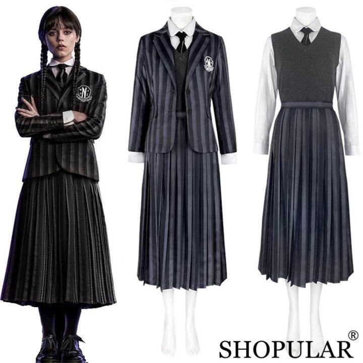 Wednesday Addams Family Adult Nevermore Academy School Uniform Cosplay ...