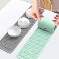 Silicone Tableware Cushion Anti Slip Sink Tray Kitchenware Protection Mat Dish Drying Cushion Pad Storage Sink Drain Splash Mat Traps Drains