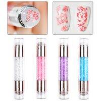 3 Pcs Silicone Head Crystal Printing Electroplating Double Head with Scraper and Drill Stamp Stamping Plate Nail Art Stamp