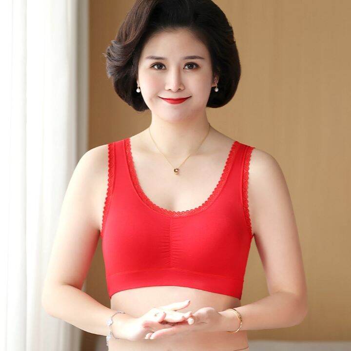 วัยกลางคนและวัยสูงอายุชุดชั้นในขนาดบวกของผู้หญิงเบาและนุ่ม-bra-สไตล์สปอร์ตบราแม่ไขมันป้องกันการหย่อนคล้อย-bras-a728
