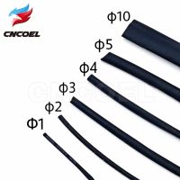 5M/lot Black heat shrink tube 2:1 1/2/3/4/5/10mm Diameter heat shrink tubing Wire Cable Protection Cable Sleeve Wire Gland Wrap