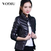 ZZOOI Women Plus Size ultra casual light winter warm duck down jacket Zipper coats Stand Collar slim Outwear suit Parka Feminino tops