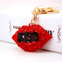 Creative Diamond-studded Ladies Perfume Bottle Keychain Female Bag Accessories Metal Pendant Four-leaf Clover Key Chain Small Gifts
