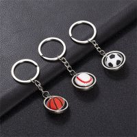 Rotating Mini DIY Basketball [hot]Creative Ornaments Fans Sport Bag Men Pendant Rubber Rugby Keychain Keyring for Gift Football Ball