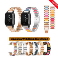 20มม. สายเรซิ่นสังกะสีสร้อยข้อมือสำหรับ Garmin Venu Sq Music/ Venu2 Plus/vivomove Hr/vivoactive 3 / 245 645