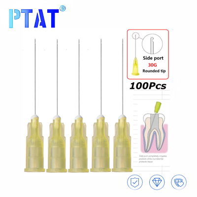 100Pcs ทันตกรรม Endo ชลประทานเข็ม25G27G30GA 30G End-ปิดด้านข้าง Hole Endo เข็มฉีดยา Root C ซักผ้าปลายเข็ม