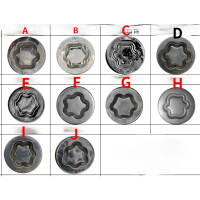 AZGIANT 1PCS NoEnNameNull ยาง Anti-Theft สกรู Disassembly เครื่องมือ Key สำหรับ Toyota Lexus Land Cruiser Prado Limited