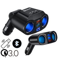 【เรือจากประเทศไทย】Universal Car Charger ที่ชาร์จแบตในรถ QC3.0 4.8A ที่ชาร์จ 2USB 12V 24V ชาร์จมือถือ ชาร์จแอนดรอยด์ MP3 Bluetooth 5.0 Car Music Player