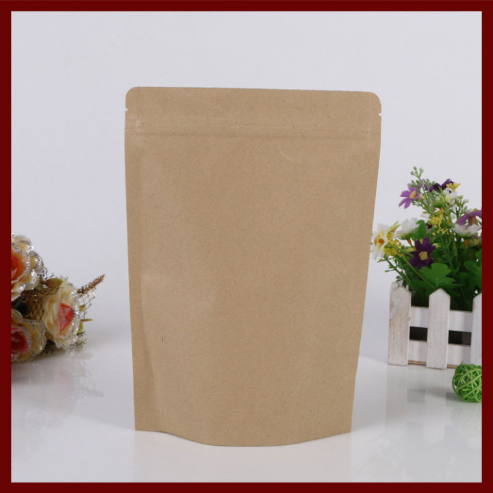 15-21-4-50ชิ้นziplockซีลถุงกระดาษคราฟท์ยืนขึ้นปิดผนึกกระเป๋าสำหรับของขวัญขนมและอาหารชาขายปลีกแพคเกจกระดาษ-zptcm3861