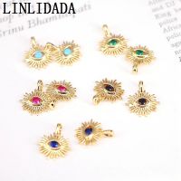 202120Pcs Gold Filled Micro Pave CZ Eye Shape Small Charm Pendant For Necklace Bracelet Jewelry Making