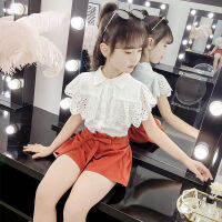 Teens Girl Clothing Set Vlinder Summer 2021 Lace Floral Short Sleeve White T-Shirt Mesh Skirt Clothes For 5 6 7 8 10 11 12 Year