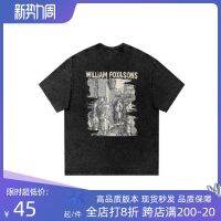 WILLIAM FOX SONS SS23 Character Oil Painting Alphabet Print Washed Old Couple Short Sleeve T-Shirt