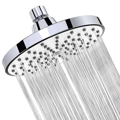 3X Shower Head 6 Inch Anti-Leak Anti-Clog Fixed Rain Showerhead Rainfall Spray Relaxation and Spa (Silver)