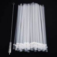 20pcs/pack Reusable Plastic Straws 230mm 9inch Long Drinking Straw for Tumbler with Cleaning Brush Bar Party Event Supplies Specialty Glassware