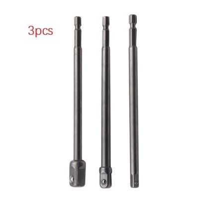 1/3pcs 150mm Impact Drill Bit Socket Adapter Set Chrome Vanadium Steel Extension Bar 1/4 3/8 1/2 Hex Bit Set Power Tools