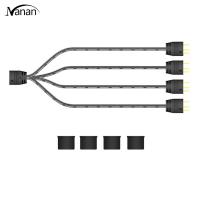 【New product】Coolmoon Argb Splitter 5v 3 Pins 1 To 4 Universal 33.5cm Motherboard Argb Extension Cable With Desktop Protective Cap