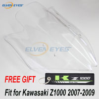 ElvenตาสำหรับคาวาซากิZ1000 2007-2009 2008 อุปกรณ์มอเตอร์ไซค์ฟองคู่กระจกกระจกF Airing Z 1000 07 08 09 ลมVisorสปอยเลอร์D Eflector